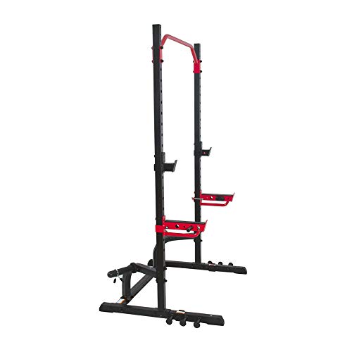 Sunny Health & Fitness Multifunctional Strength Training Home Gym – Complete Workout Equipment with Training Attachments, Optional Squat Stand, Power Rack Cage, Adjustable Incline Bench