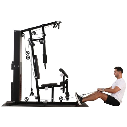 BalanceFrom Multifunctional Home Gym Workout Station with 160LBS Weight, Comes with Floor Mat Stack, Comes with Floor Mat