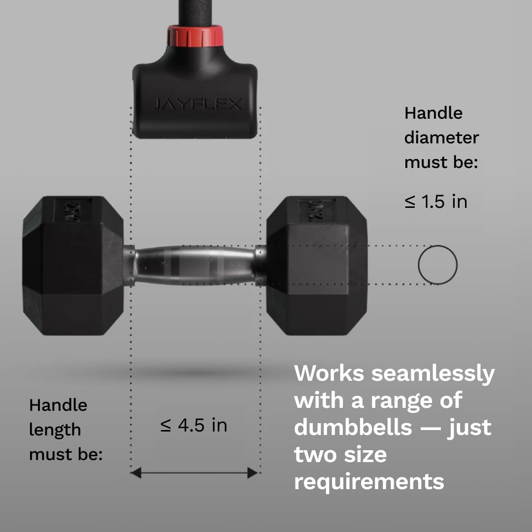 Jayflex Hyperbell Dumbbell Converter - Convert Dumbbells to Barbell Set and Kettlebell for Home Fitness - Adjustable & Up to 200 lb Capacity Weight Barbell for Weight Lifting