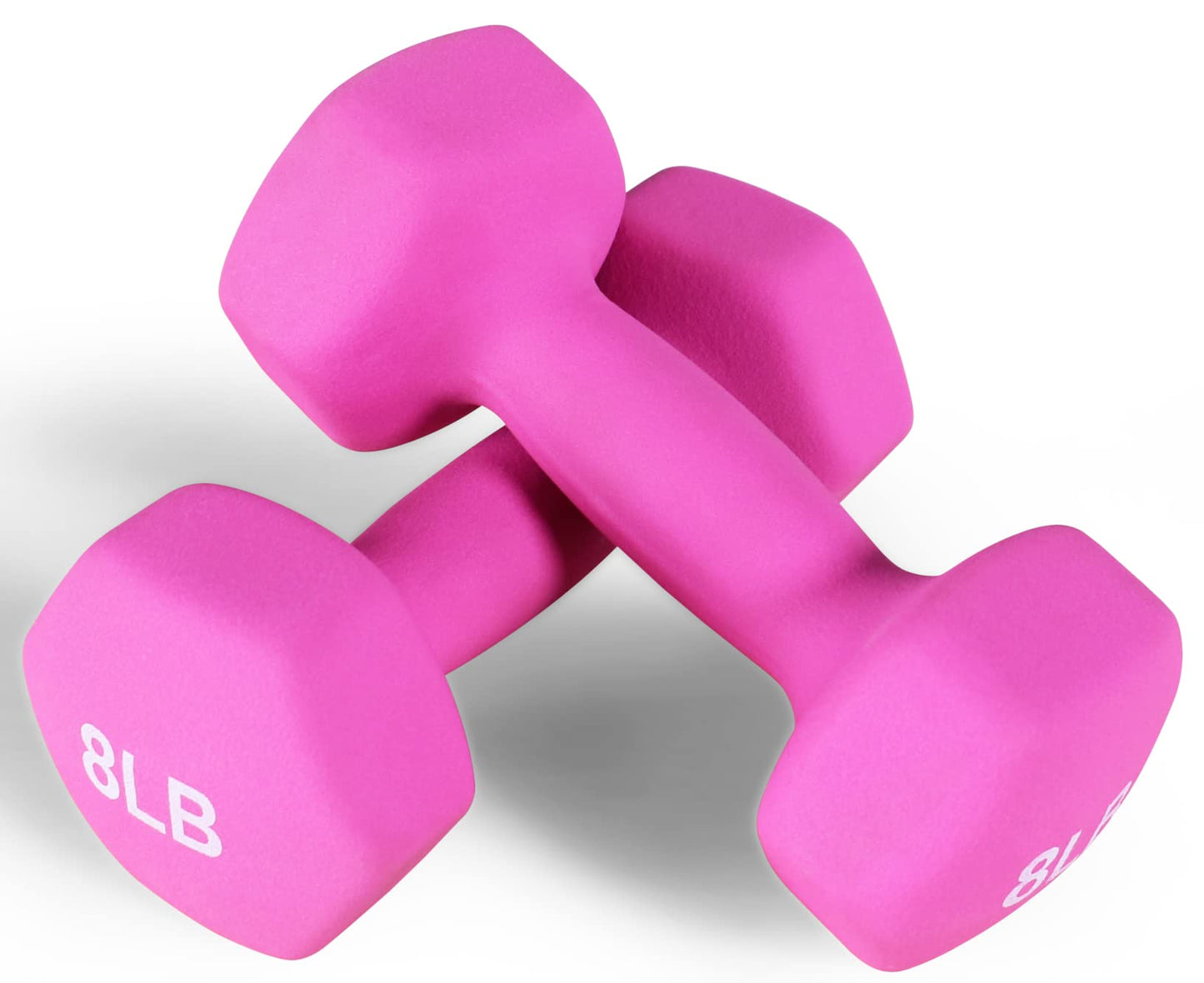 Neoprene Dumbbell Hand Weights, Anti-Slip, Anti-roll, Hex Shape Colorful, Pair or Set with Stand