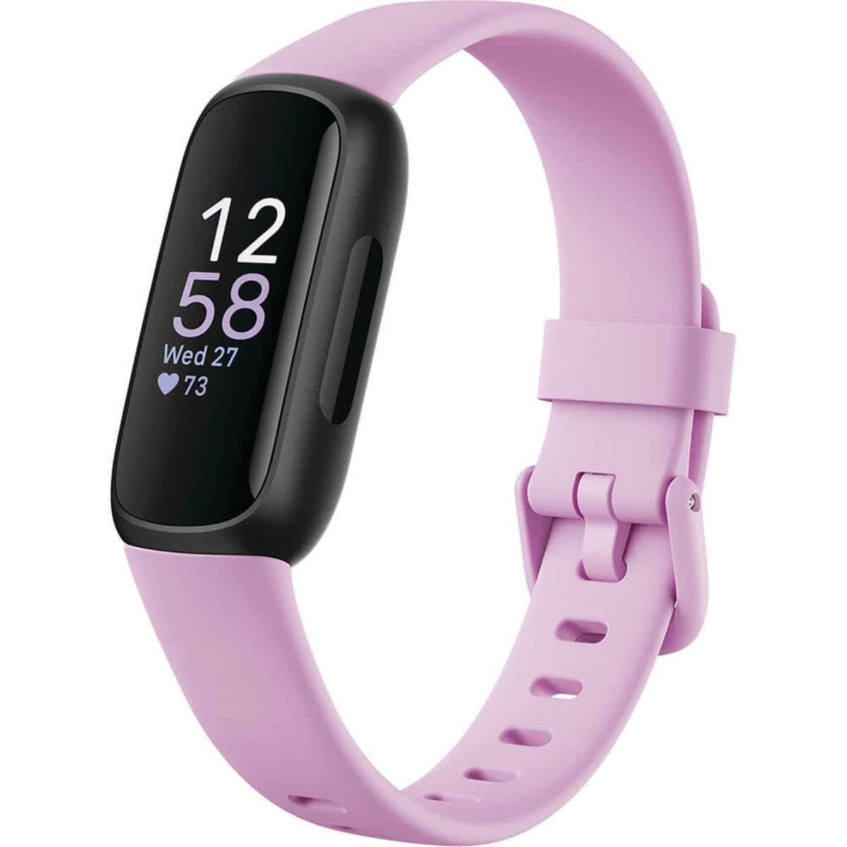 Fitbit Inspire 3 Health &-Fitness-Tracker with Stress Management, Workout Intensity, Sleep Tracking, 24/7 Heart Rate and more, Lilac Bliss/Black, One Size (S & L Bands Included)