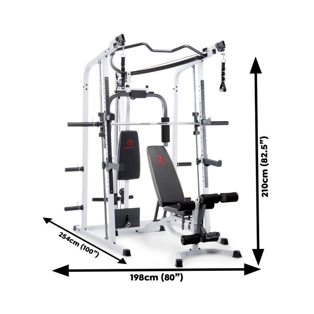 MARCY Smith Cage Workout Machine Full Body StrengthTraining Home Gym Equipment System with Leg Developer, Press Bar, PEC Deck, and Squat Rack