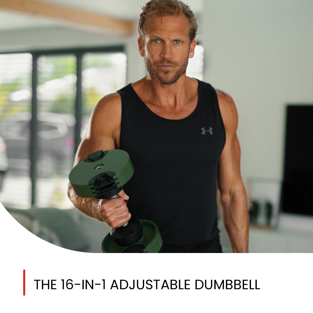 NUOBELL Adjustable Dumbbells Pair 5-80 lbs: the Adjustable Dumbbell Set and Free Weight Set to Replace 16 Sets of Dumbells. Add Nuobell Weights Dumbbells Set to Your Home Gym for Weight Bench and Dumbbell Bench Press Exercise.