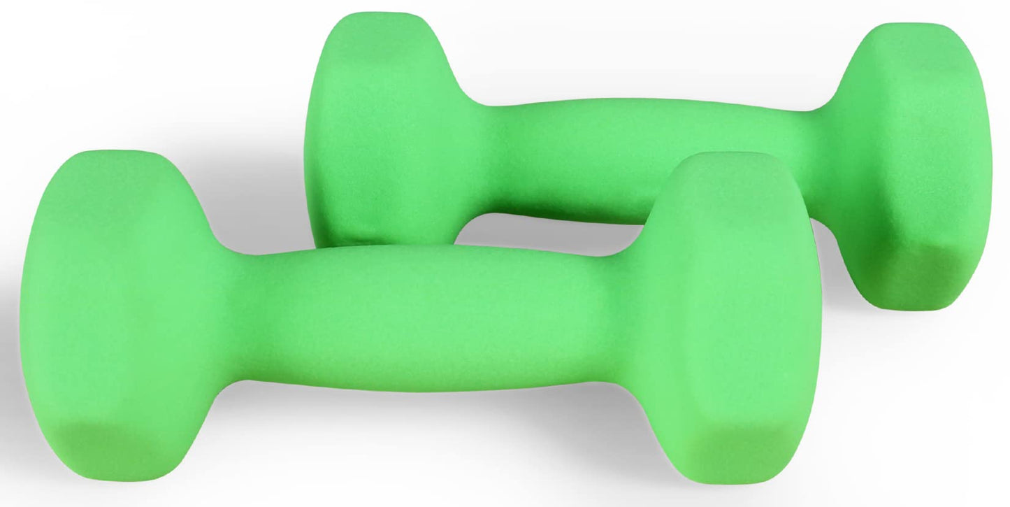 Neoprene Dumbbell Hand Weights, Anti-Slip, Anti-roll, Hex Shape Colorful, Pair or Set with Stand