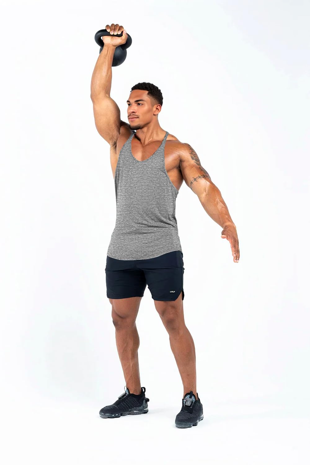 Men's Bodybuilding Stringer Tank Tops Workout Gym Shirt Y-Back Muscle Fitness Athletic Stretch Quick Dry Top