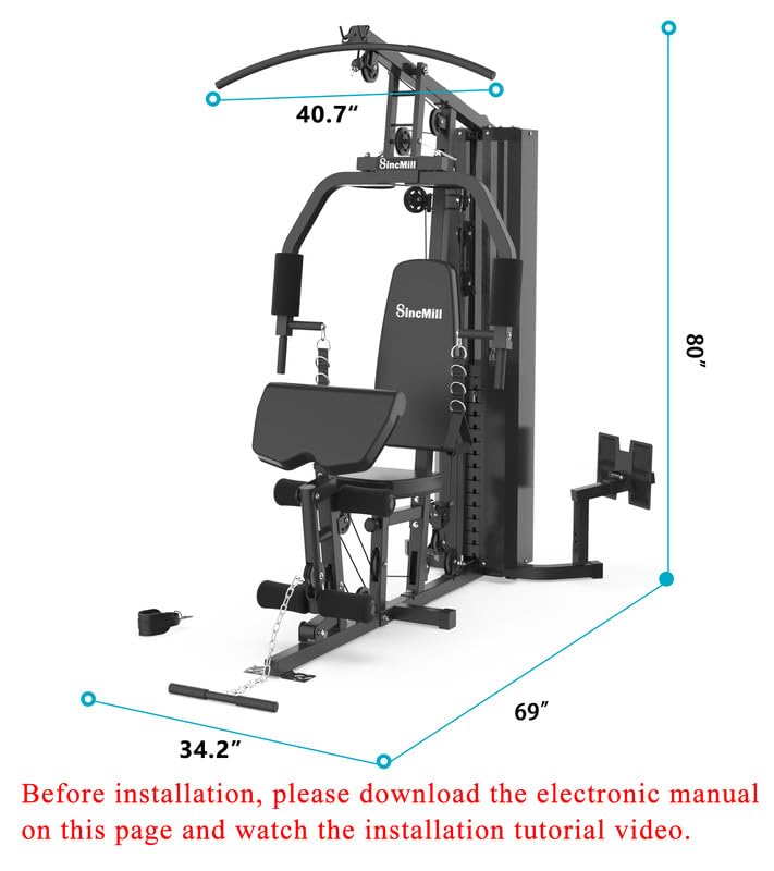 SincMill Home Gym Multifunctional Full Body Workout Equipment for Home Exercise Fitness