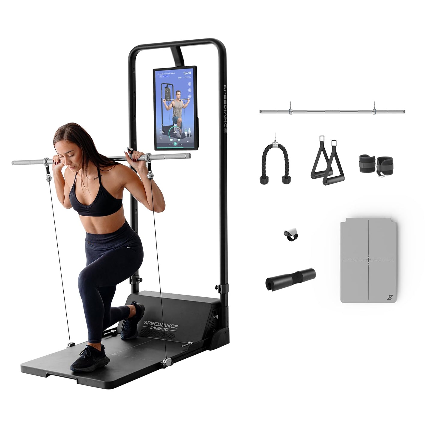 Smart Home Gym System, Gym Monster Multifunctional Smith Machine Home Gym Power Cage, All-in-one Cable Machine for Home Workout, Full Body Strength Training Fitness Exercise Machine