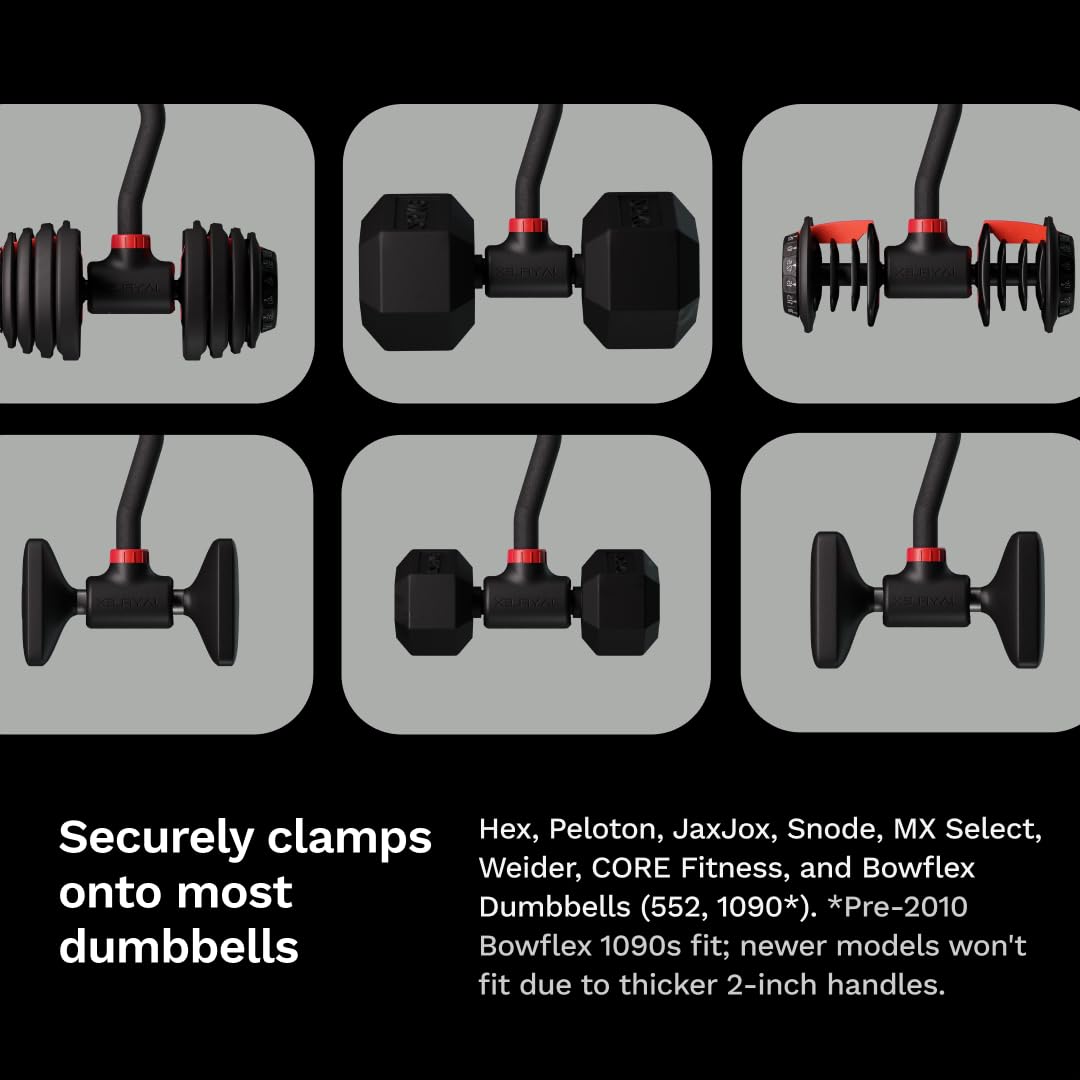 Jayflex Hyperbell Dumbbell Converter - Convert Dumbbells to Barbell Set and Kettlebell for Home Fitness - Adjustable & Up to 200 lb Capacity Weight Barbell for Weight Lifting