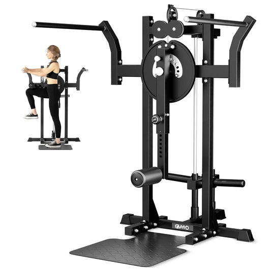 GMWD Multiple Hip Abductor Machine, Adjustable Standing Hip Abductor Adductor Machine with 9 Height Setting, 450lbs Capacity Plate Loaded Inner and Outer Thigh Machine for Home Gym