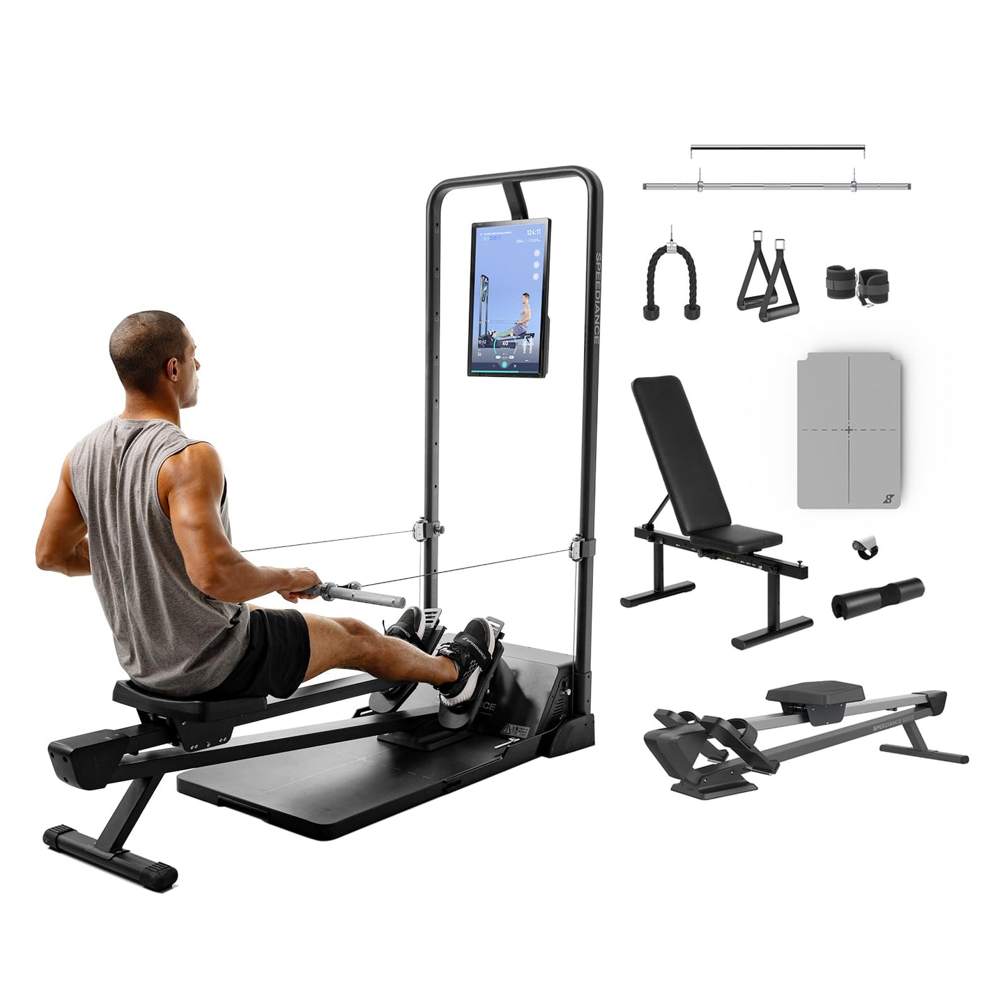 Smart Home Gym System, Gym Monster Multifunctional Smith Machine Home Gym Power Cage, All-in-one Cable Machine for Home Workout, Full Body Strength Training Fitness Exercise Machine