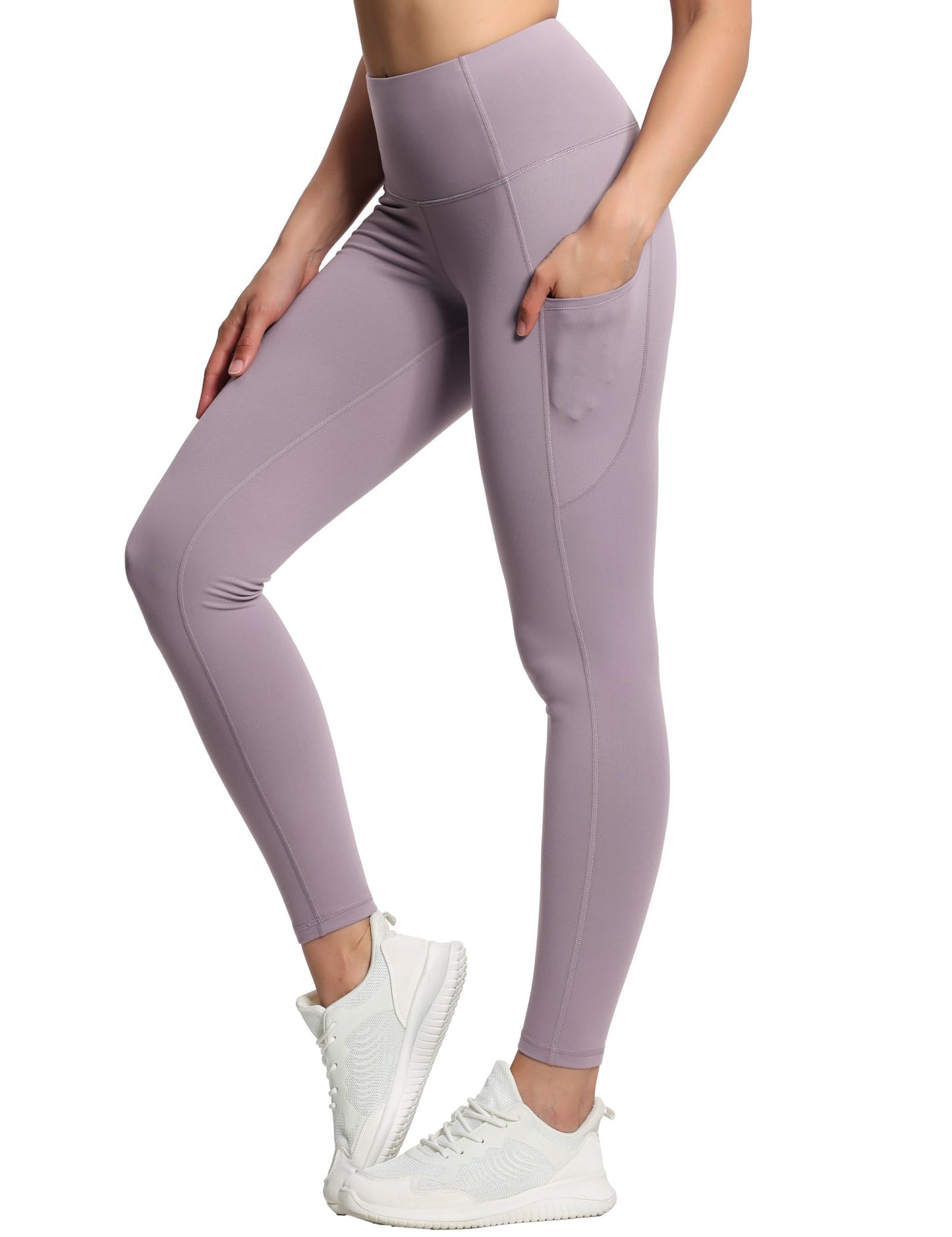 THE GYM PEOPLE Thick High Waist Yoga Pants with Pockets, Tummy Control Workout Running Yoga Leggings for Women