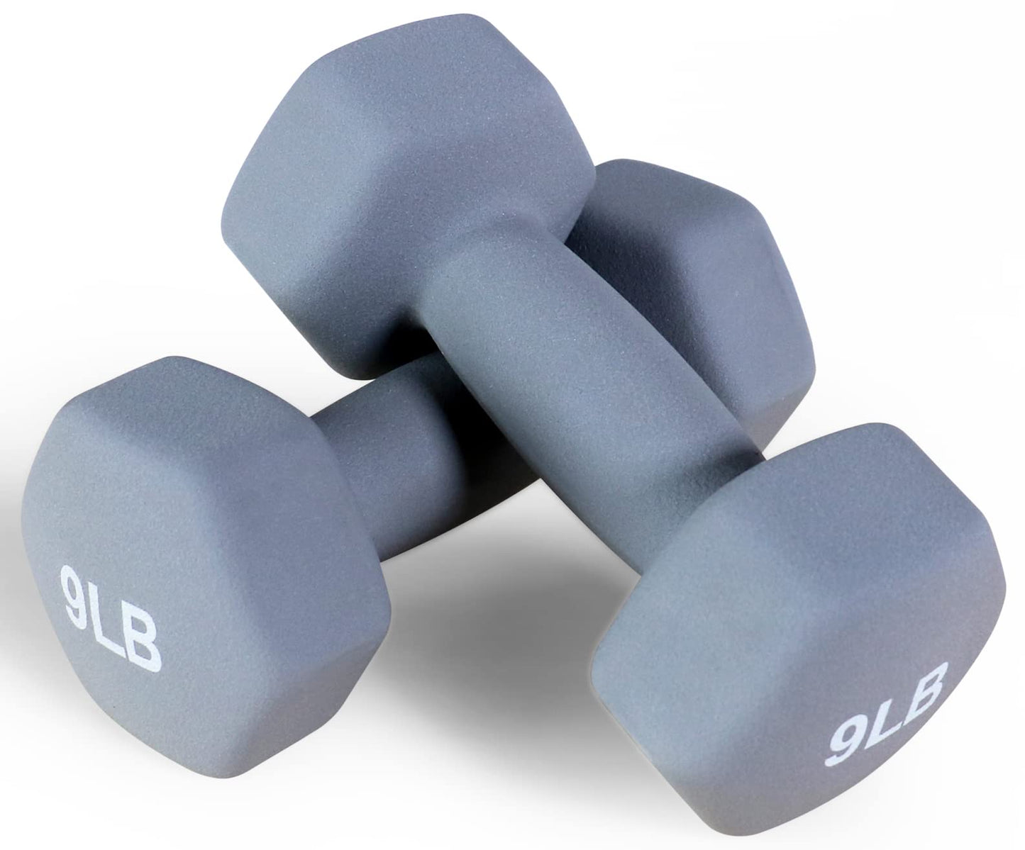 Neoprene Dumbbell Hand Weights, Anti-Slip, Anti-roll, Hex Shape Colorful, Pair or Set with Stand