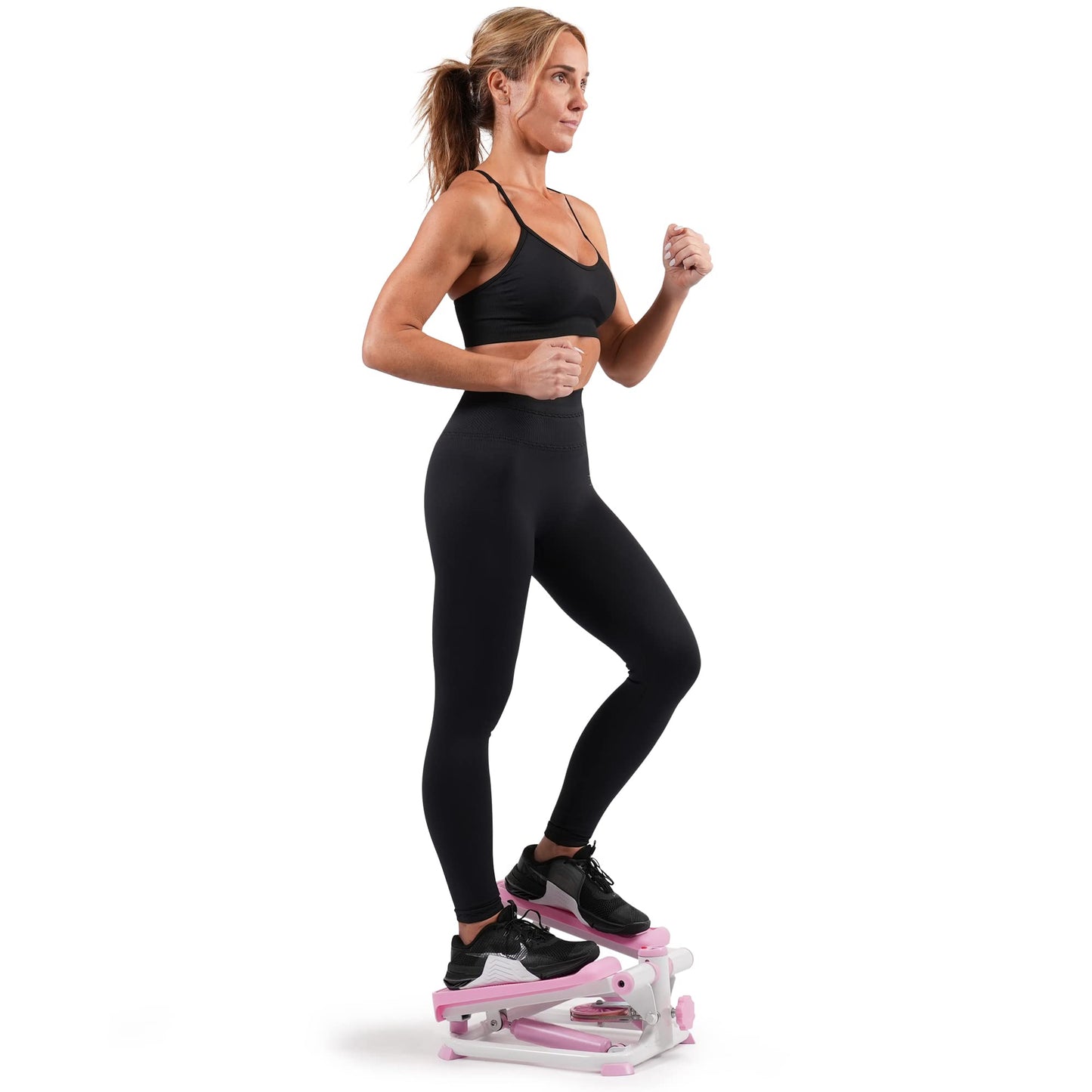 Sunny Health & Fitness Mini Steppers for Exercise at Home, Stair Step Workout Machine with Optional Resistance Bands, Full Body Cardio Equipment, Optional Free SunnyFit App Connection Smart Stepper