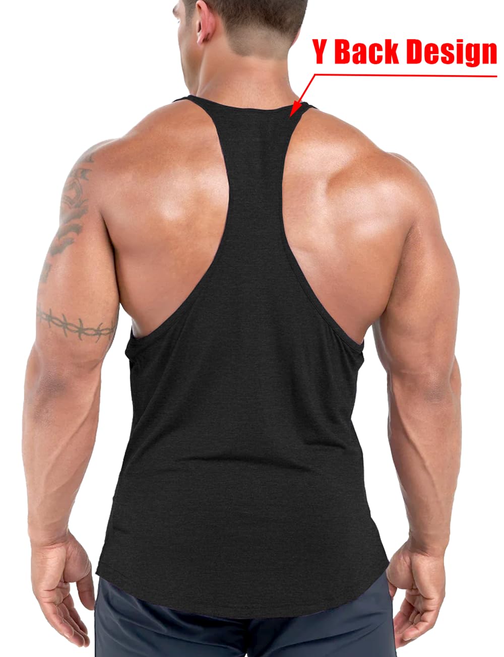 Men's Bodybuilding Stringer Tank Tops Workout Gym Shirt Y-Back Muscle Fitness Athletic Stretch Quick Dry Top