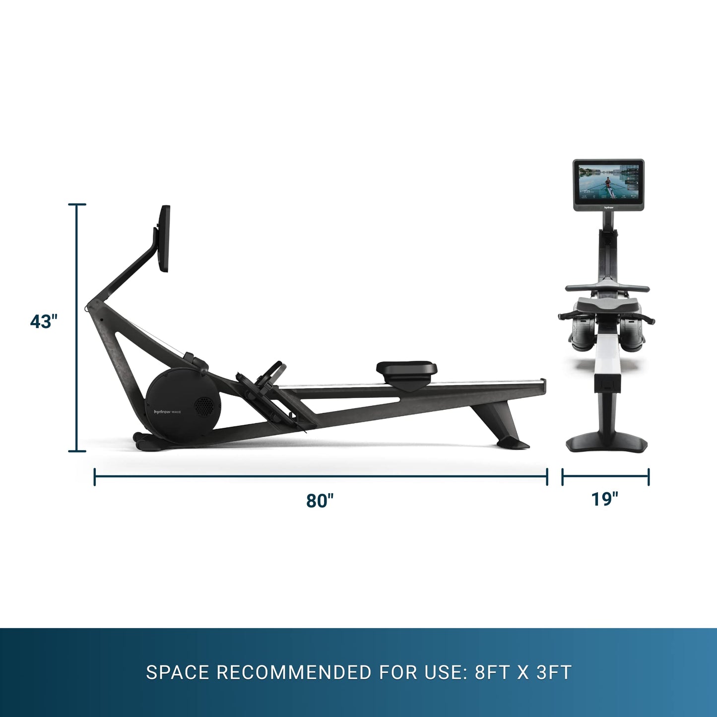 Hydrow Wave Rowing Machine with 16" HD Touchscreen & Speakers - Foldable | Live Home Workouts, Subscription Required