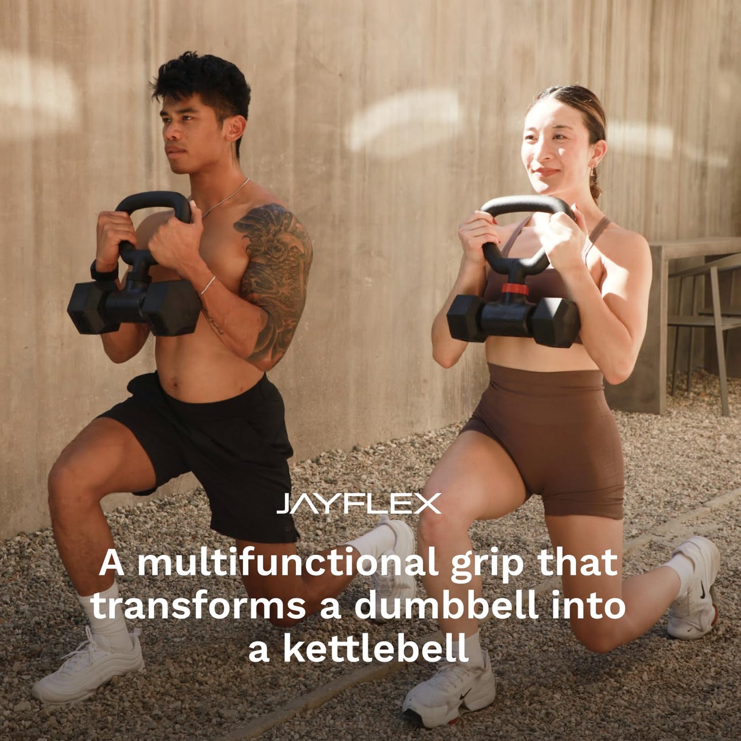 Jayflex Hyperbell Dumbbell Converter - Convert Dumbbells to Barbell Set and Kettlebell for Home Fitness - Adjustable & Up to 200 lb Capacity Weight Barbell for Weight Lifting