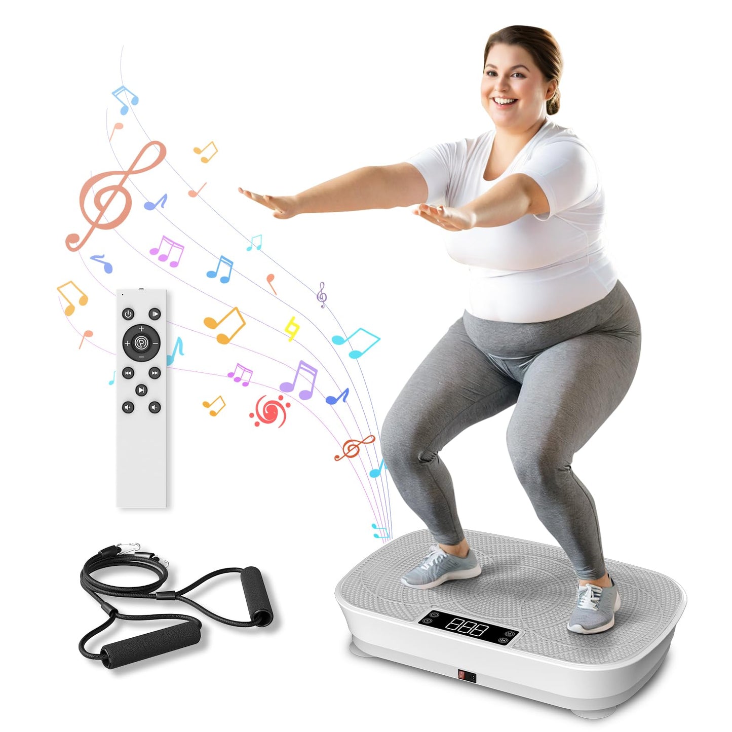 Vibration Plate Exercise Machine - Bluetooth Music & 400LBS Capacity Vibration Plate for Lymphatic Drainage & Weight Loss with 99 Speed Levels, Whole Body Waver Vibration Plate for Home Fitness