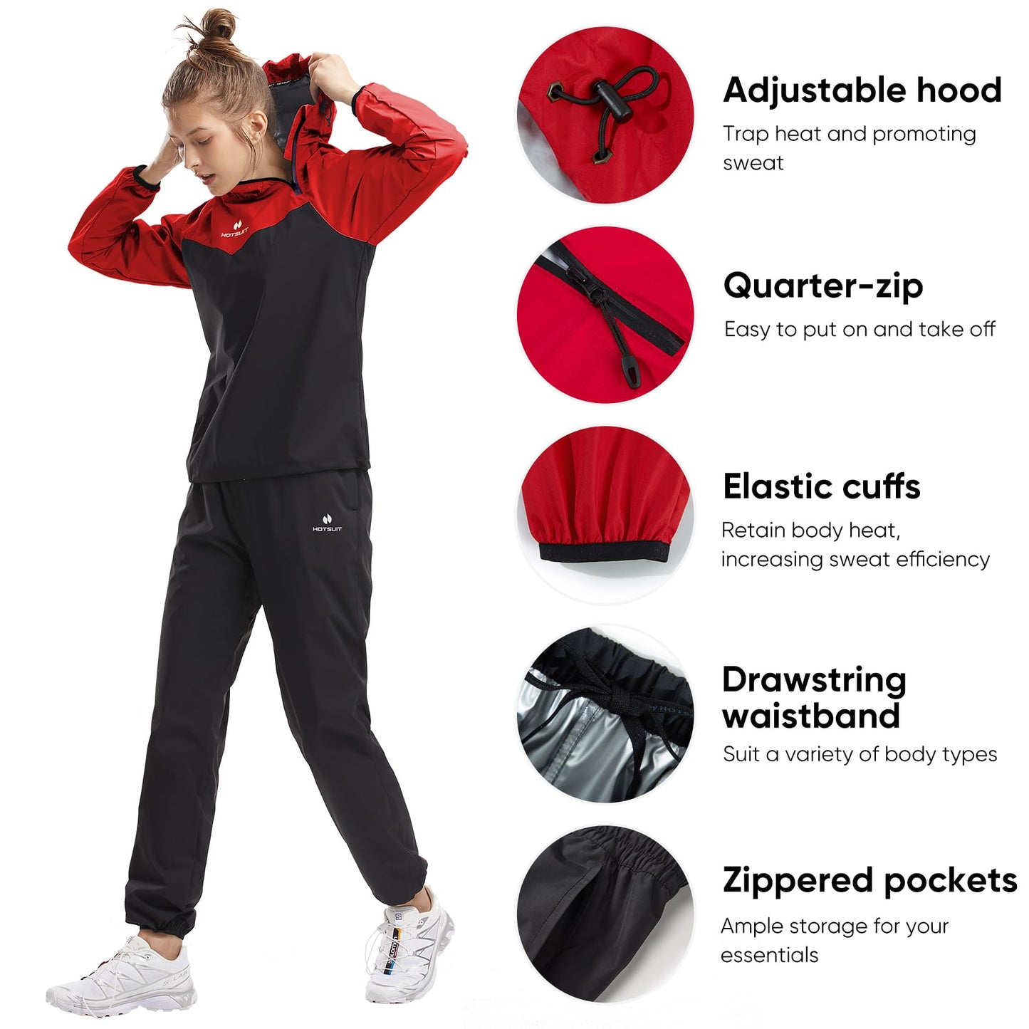 HOTSUIT Sauna Suit Women Weight Loss Boxing Gym Sweat Suits Workout Jacket