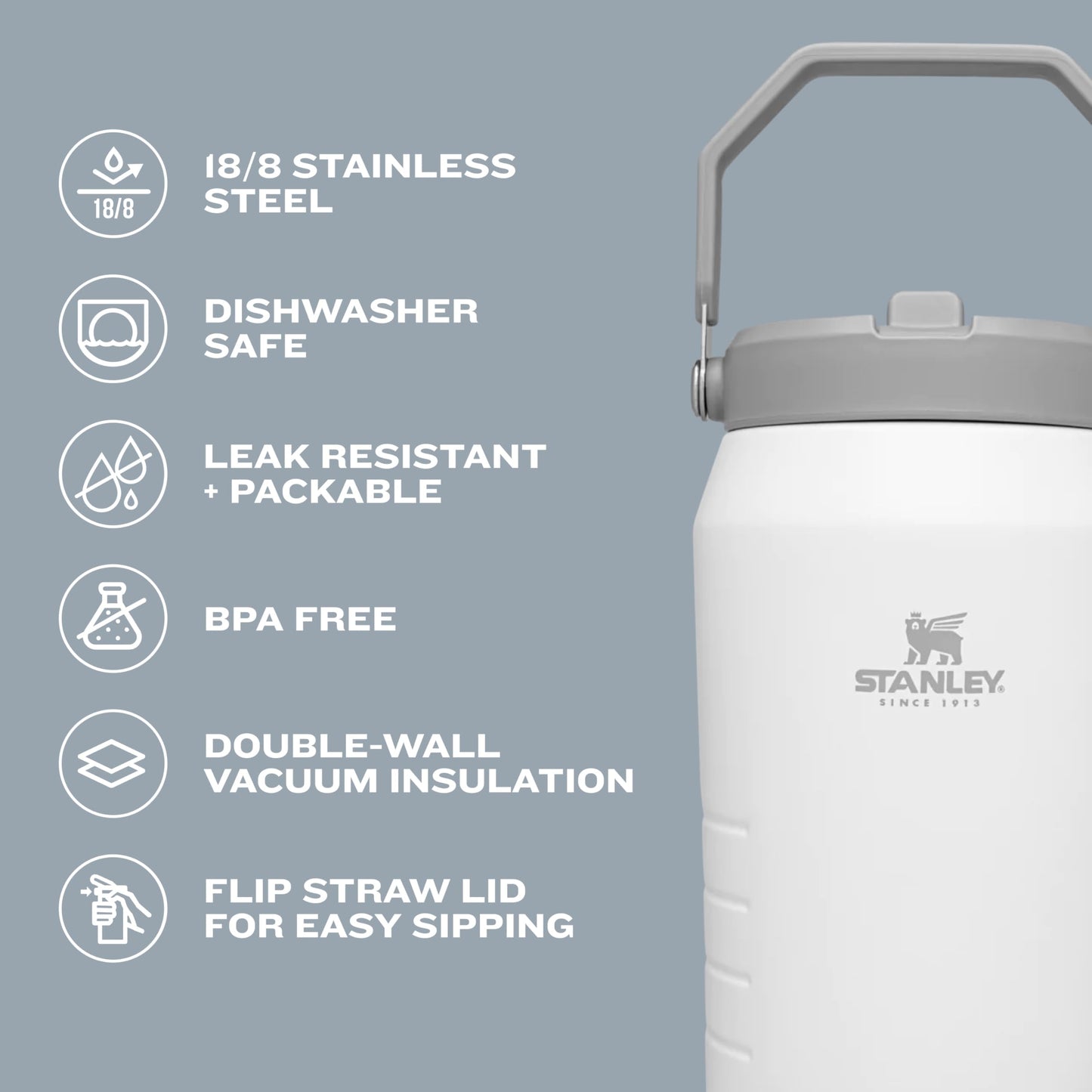 Stanley IceFlow Flip Straw Tumbler with Handle 30 oz | Twist On Lid and Flip Up Straw | Leak Resistant Water Bottle | Insulated Stainless Steel |BPA-Free | Lilac