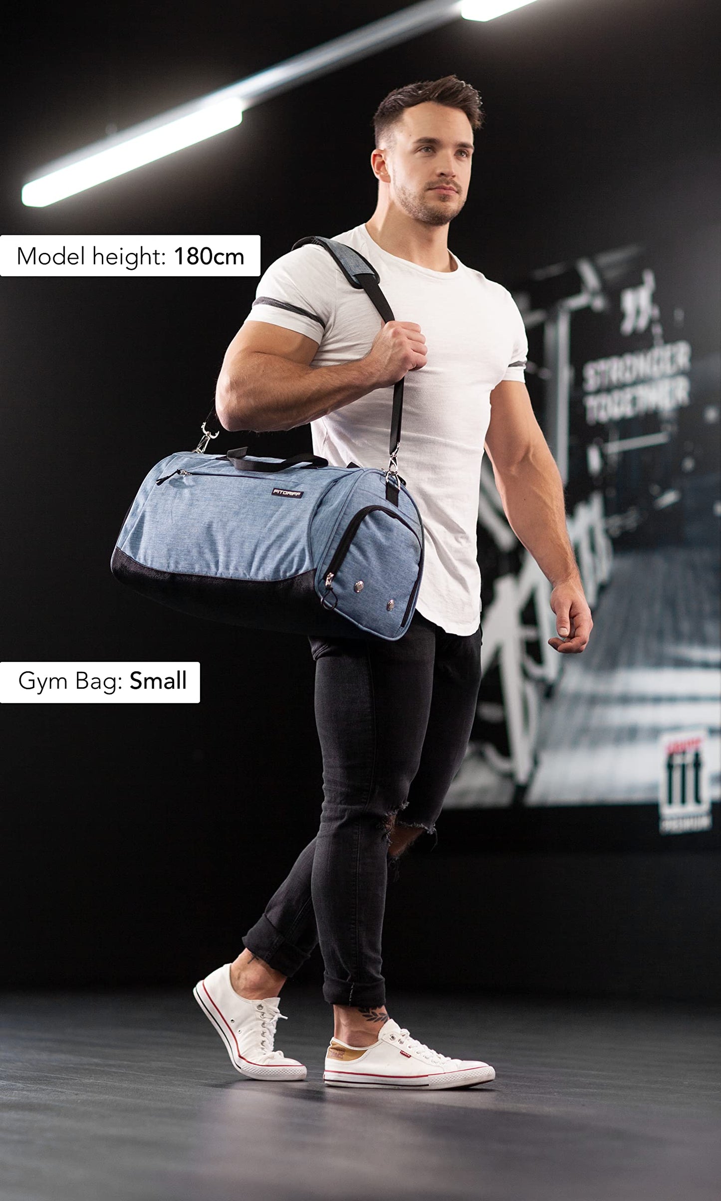 Fitgriff® Gym Bag for Men & Women with Shoe & Wet Compartment - Duffle Bag for Travel, Sports, Fitness & Workout