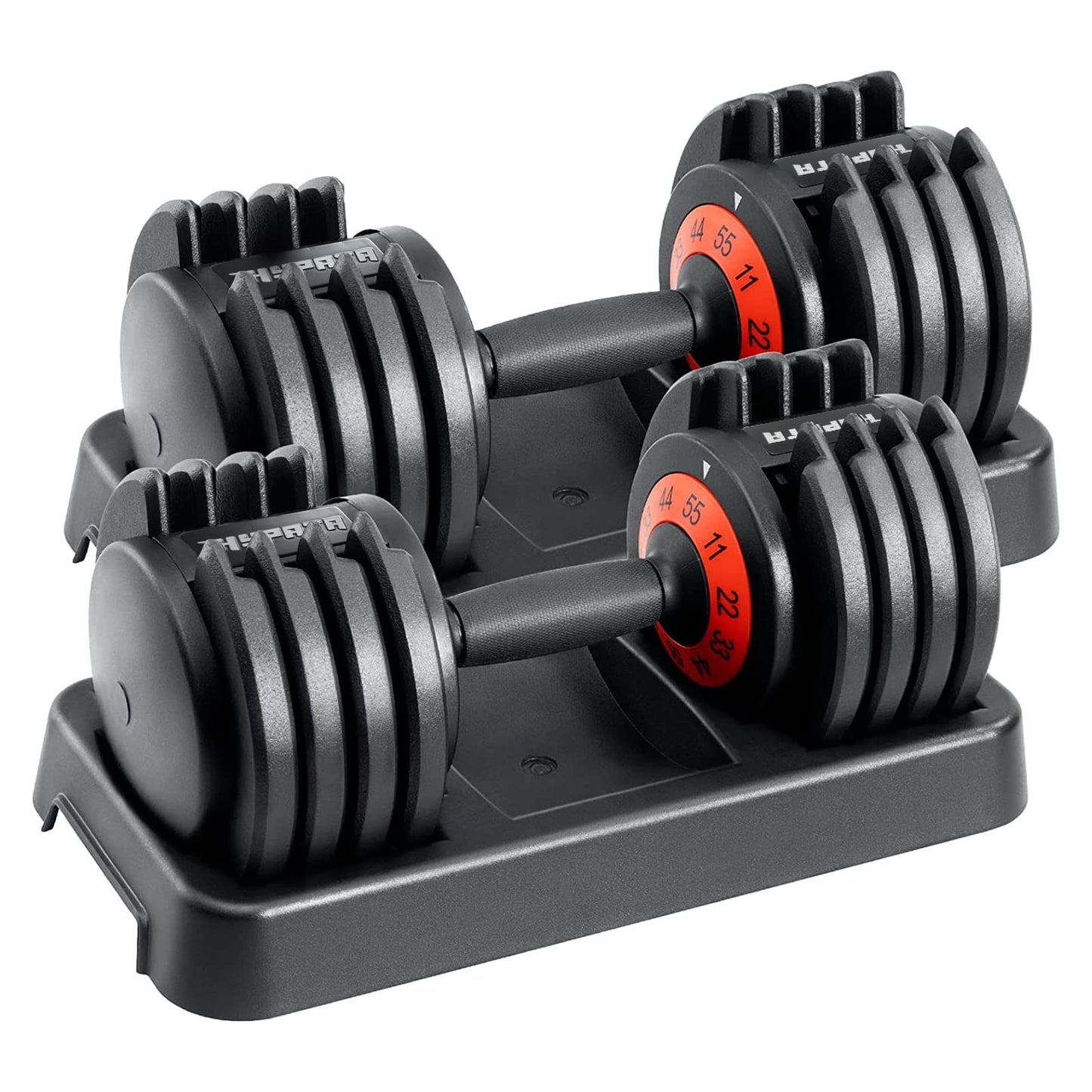 25/55 lbs Pair Adjustable Dumbbell Set, Adjust Dumbbell Weight for Exercises Pair Dumbbells for Men and Women in Home