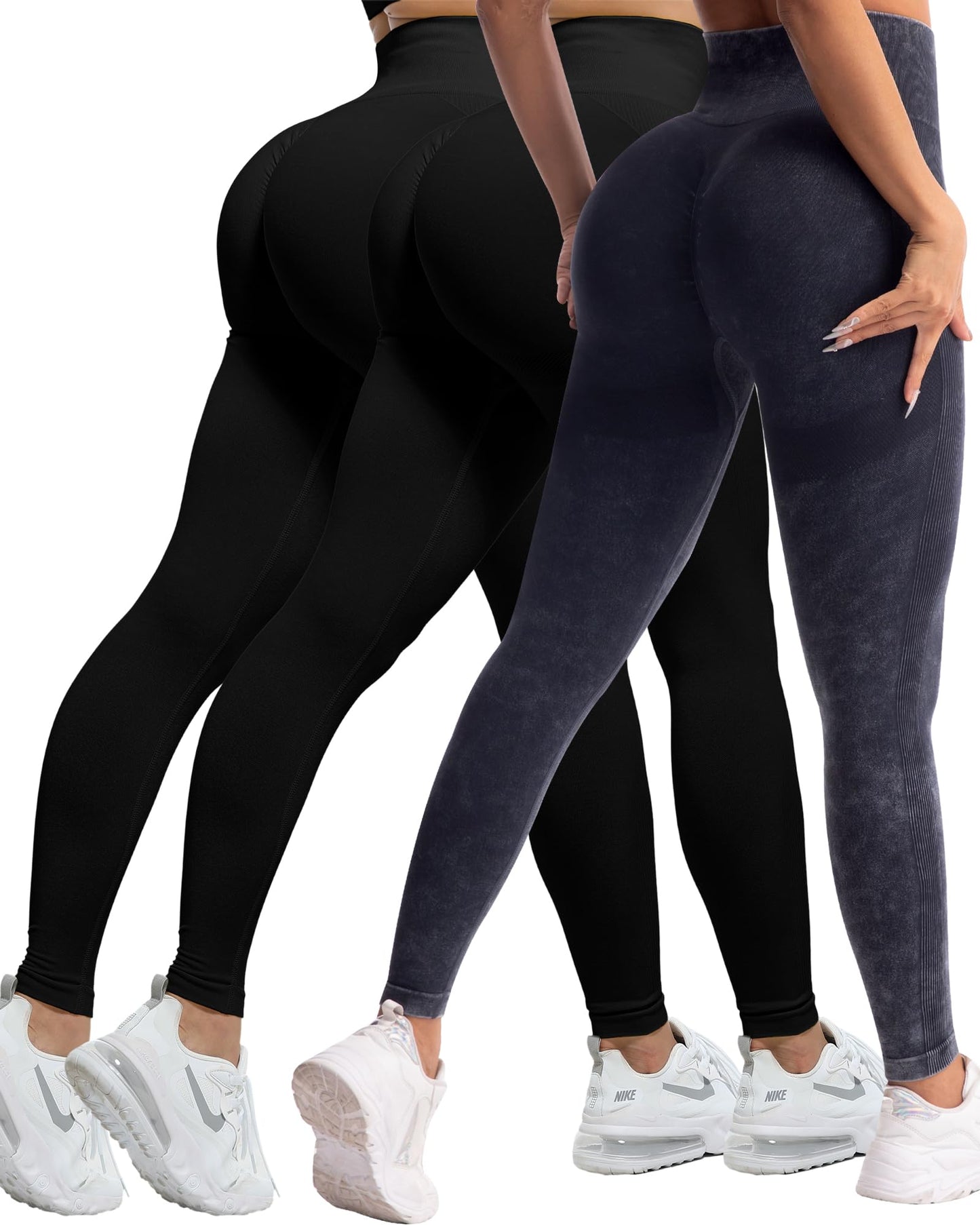 CHRLEISURE 3 Piece Workout Leggings Sets for Women, Gym Scrunch Butt Butt Lifting Seamless Leggings