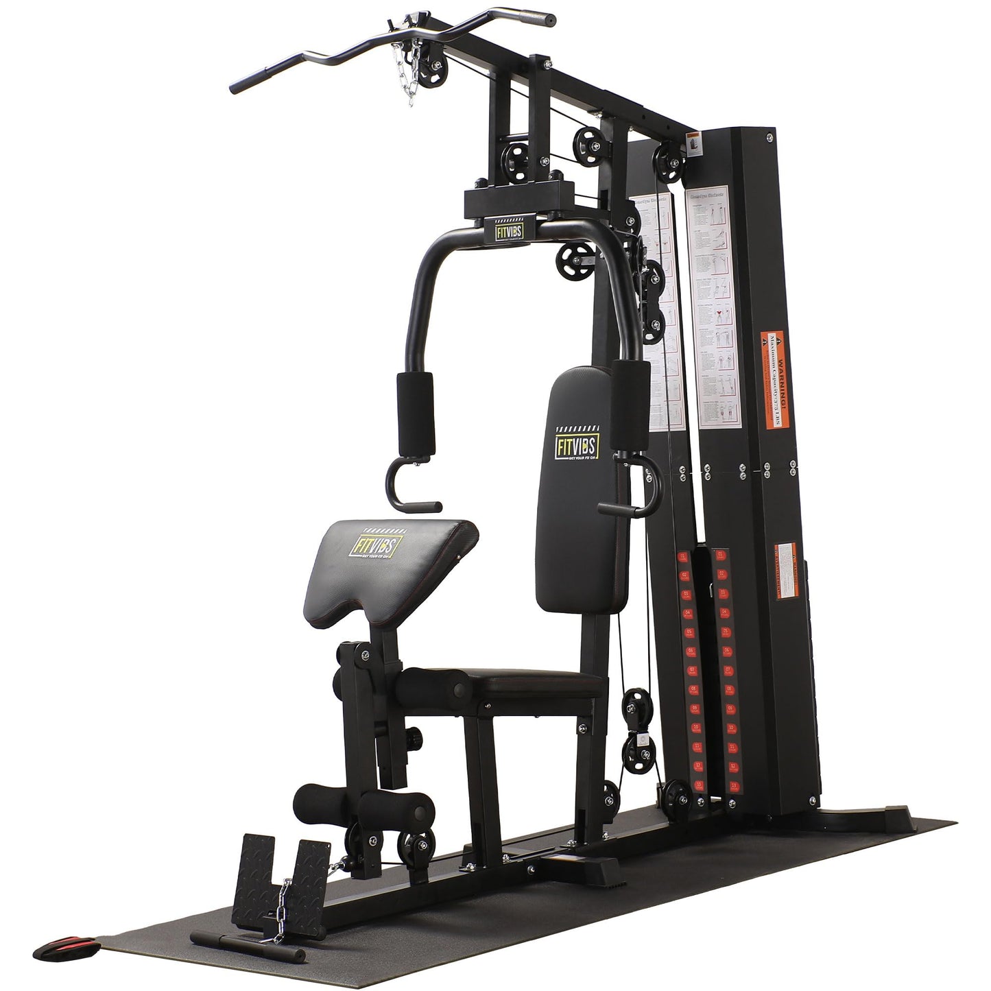 BalanceFrom Multifunctional Home Gym Workout Station with 160LBS Weight, Comes with Floor Mat Stack, Comes with Floor Mat