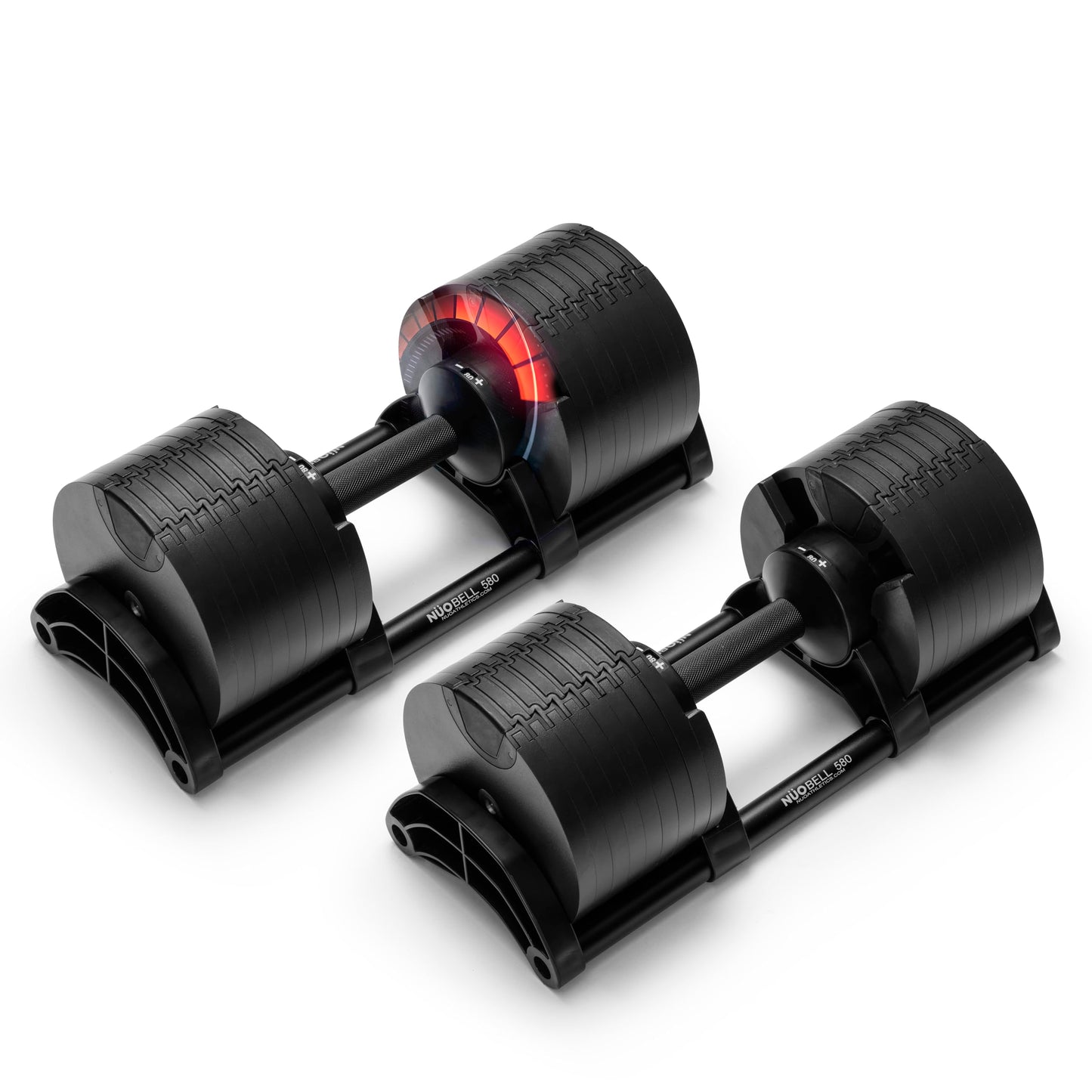 NUOBELL Adjustable Dumbbells Pair 5-80 lbs: the Adjustable Dumbbell Set and Free Weight Set to Replace 16 Sets of Dumbells. Add Nuobell Weights Dumbbells Set to Your Home Gym for Weight Bench and Dumbbell Bench Press Exercise.