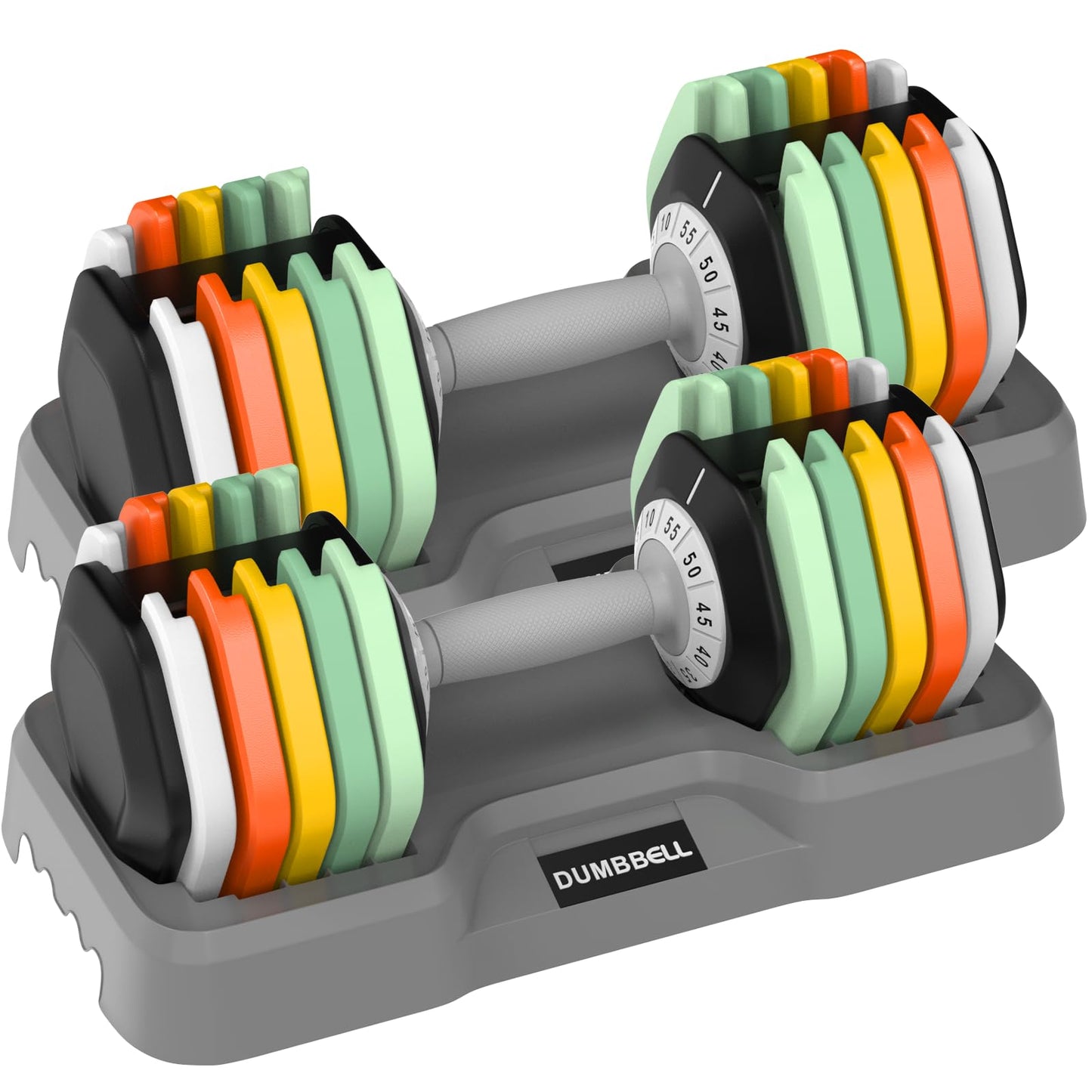 25/55 lbs Pair Adjustable Dumbbell Set, Adjust Dumbbell Weight for Exercises Pair Dumbbells for Men and Women in Home