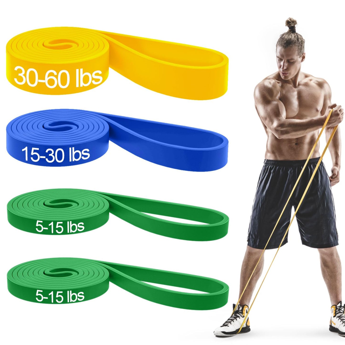 Pull Up Bands, Resistance Bands, Pull Up Assistance Bands Set for Men & Women, Exercise Workout Bands for Working Out, Body Stretching, Physical Therapy, Muscle Training