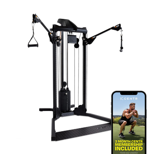 Centr Home Gym Functional Trainer - Multifunctional Cable Machine Home Gym System - Workout Weight Machine for Strength Training - Full Body Compact Exercise & Fitness Equipment Set