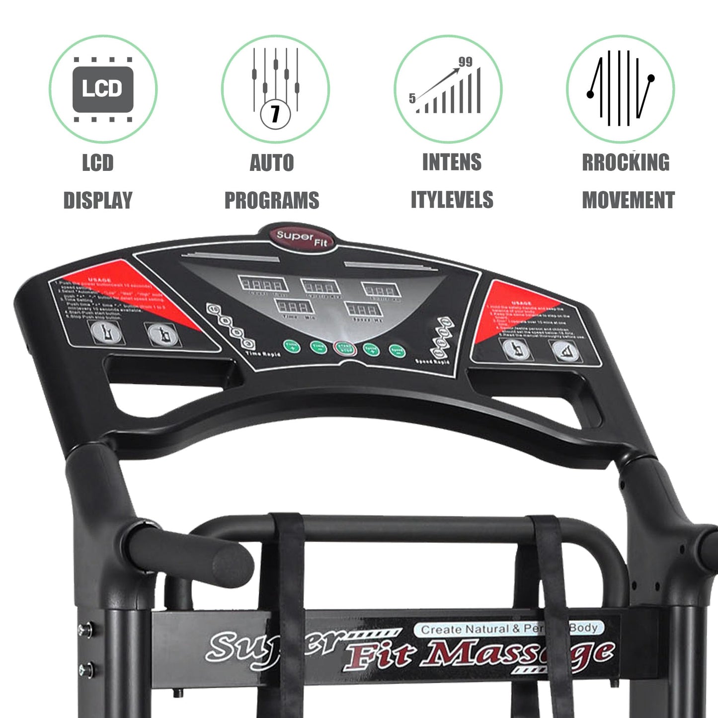 Vibration Platform Exercise Machine, Whole Body Vibration Platform with arm Vibration Straps, Cardio Training Fitness Vibration Equipment for Home Gym Workouts