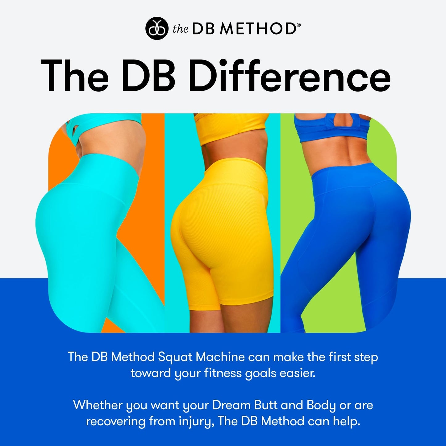 The DB Method Squat Machine, Workout Equipment for Home Gym, Exercise Leg and Glutes, Low Impact Lower Body Fitness Workouts, Training for Total-Body, Easy Setup, Foldable for Storage