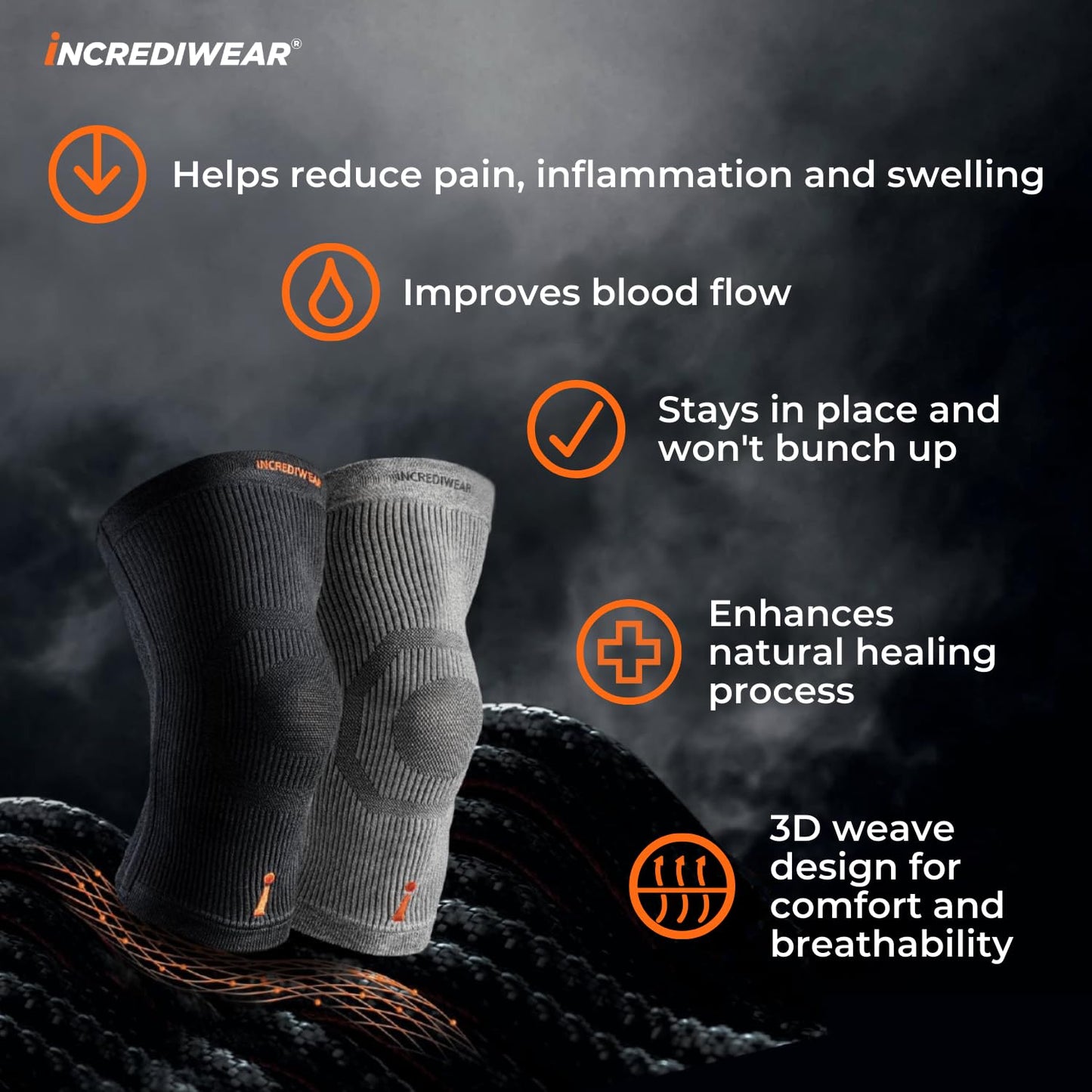 Incrediwear Knee Sleeve – Knee Braces for Knee Pain, Joint Pain Relief, Swelling, Inflammation Relief, and Circulation, Knee Support for Women and Men