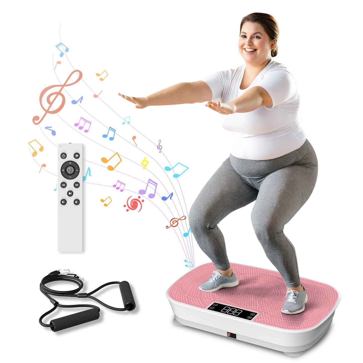 Vibration Plate Exercise Machine - Bluetooth Music & 400LBS Capacity Vibration Plate for Lymphatic Drainage & Weight Loss with 99 Speed Levels, Whole Body Waver Vibration Plate for Home Fitness