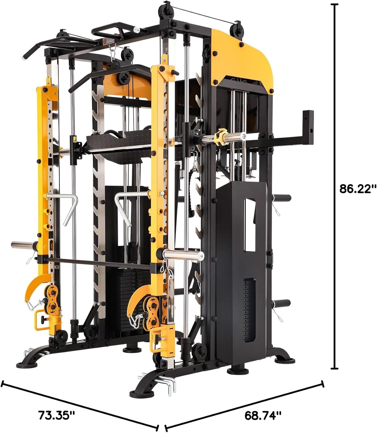 Altas Strength Smith Machine with Lever Arms Pulley Ratio 2:1 Squat Rack Pull Up Bar Upper Body Strength Training Leg Developer Light Commercial Home Gym Strength Training 3061B