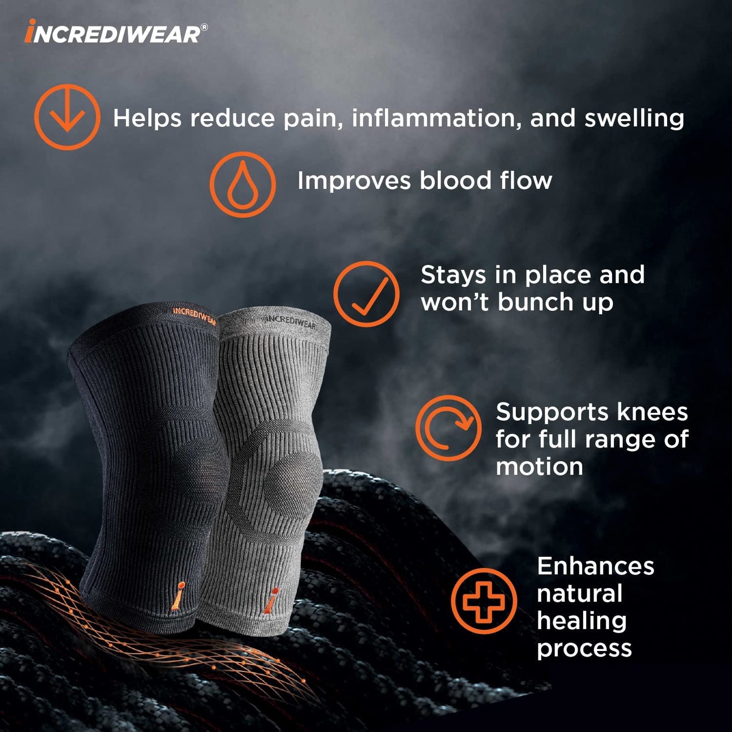 Incrediwear Knee Sleeve – Knee Braces for Knee Pain, Joint Pain Relief, Swelling, Inflammation Relief, and Circulation, Knee Support for Women and Men