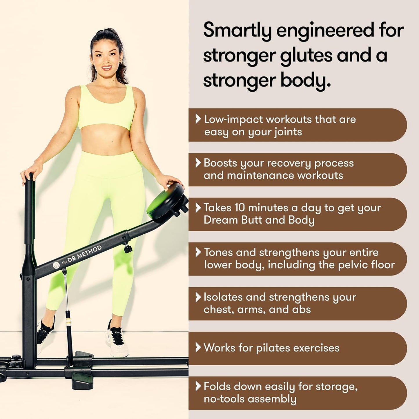 The DB Method Squat Machine, Workout Equipment for Home Gym, Exercise Leg and Glutes, Low Impact Lower Body Fitness Workouts, Training for Total-Body, Easy Setup, Foldable for Storage