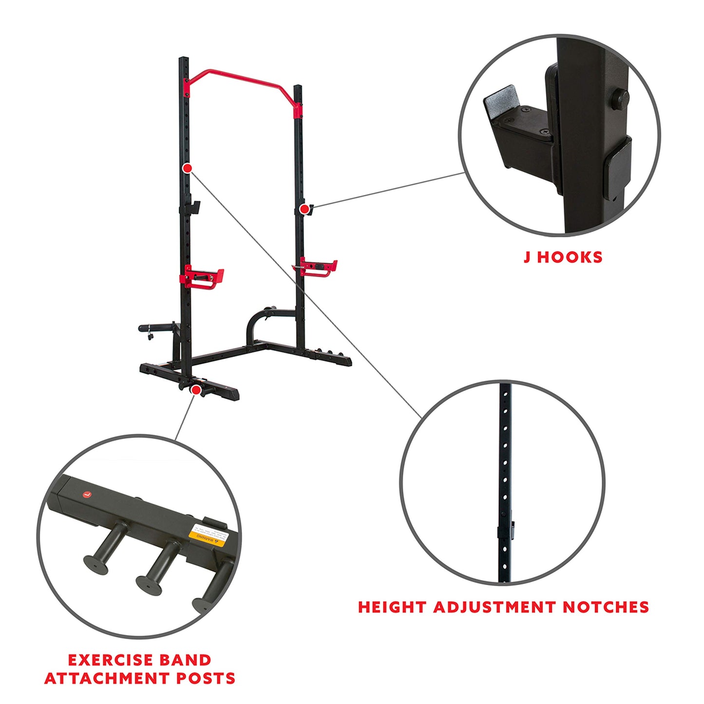 Sunny Health & Fitness Multifunctional Strength Training Home Gym – Complete Workout Equipment with Training Attachments, Optional Squat Stand, Power Rack Cage, Adjustable Incline Bench