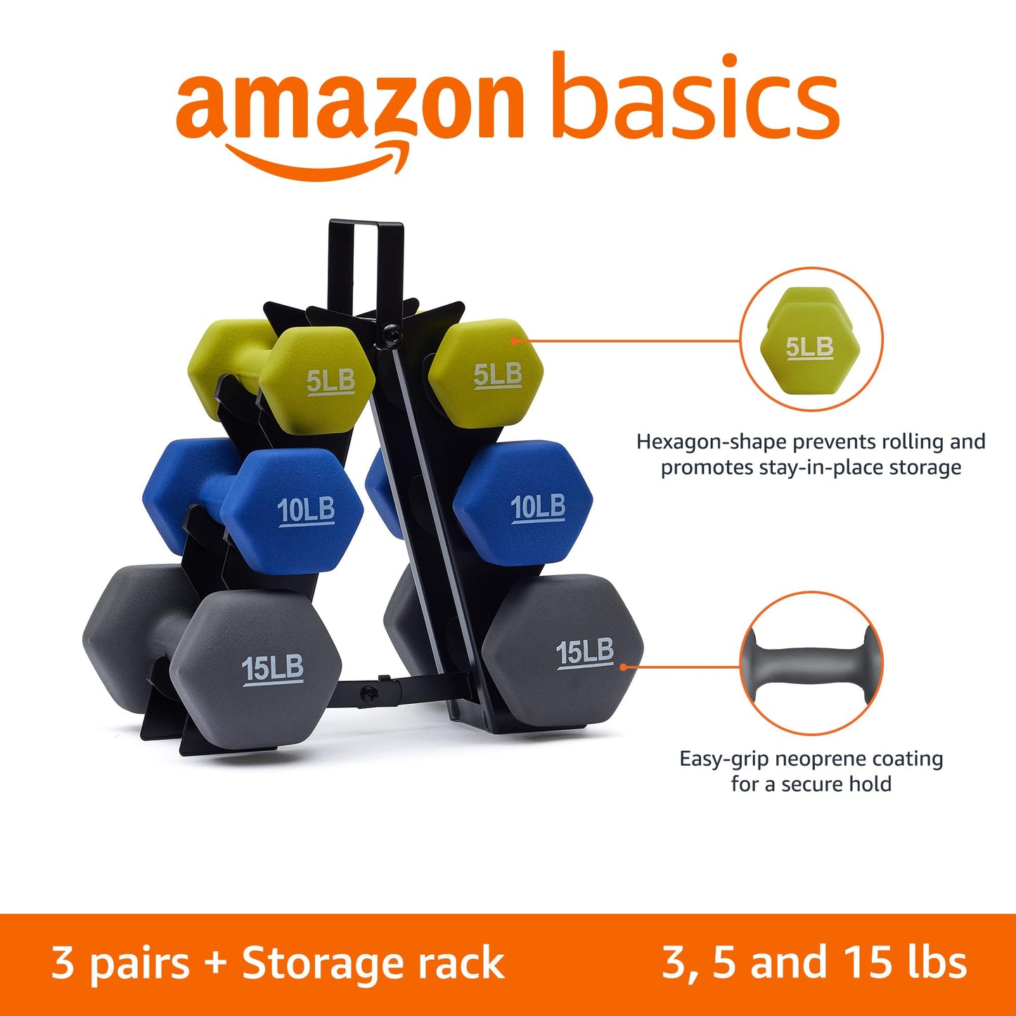 Amazon Basics Neoprene Dumbbell Hand Weights