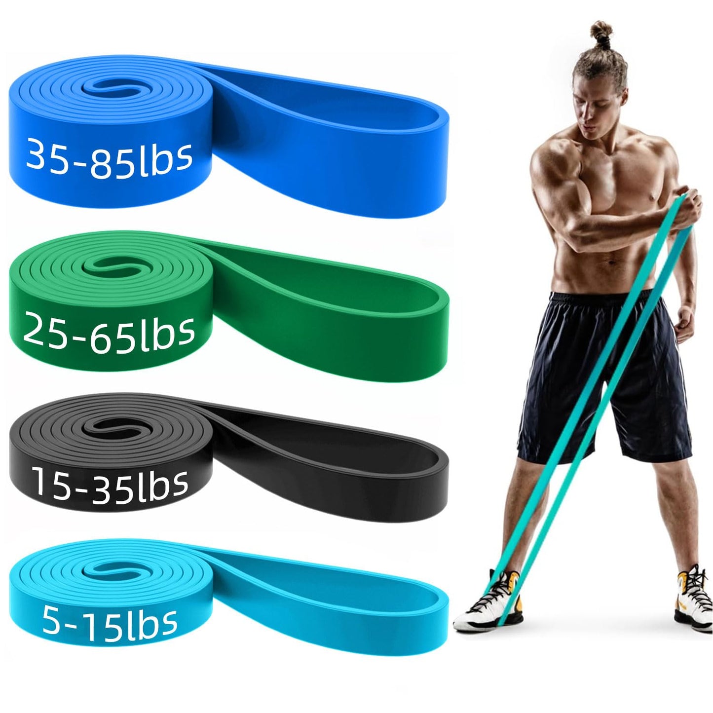 Pull Up Bands, Resistance Bands, Pull Up Assistance Bands Set for Men & Women, Exercise Workout Bands for Working Out, Body Stretching, Physical Therapy, Muscle Training