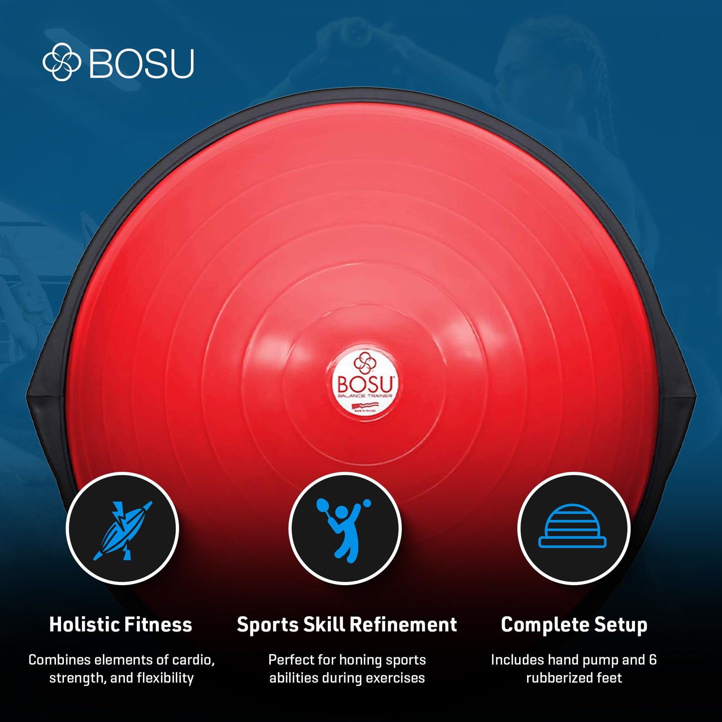 Bosu Home Gym Equipment The Original Balance Trainer 26 Inch Diameter