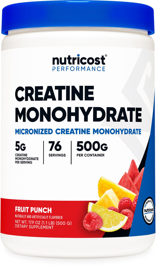 Nutricost Creatine Monohydrate Micronized Powder 500G, 5000mg Per Serv (5g) - 100 Servings, 17.9 Oz