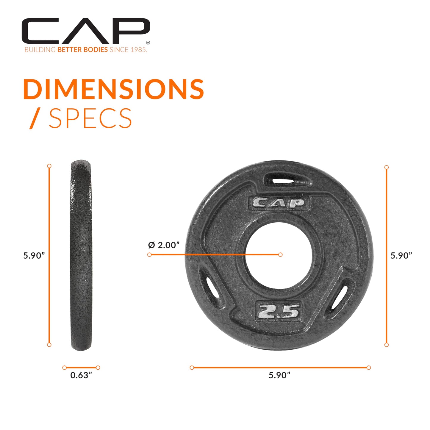 CAP Barbell 2-Inch Olympic Grip Weight Plate | Multiple Options