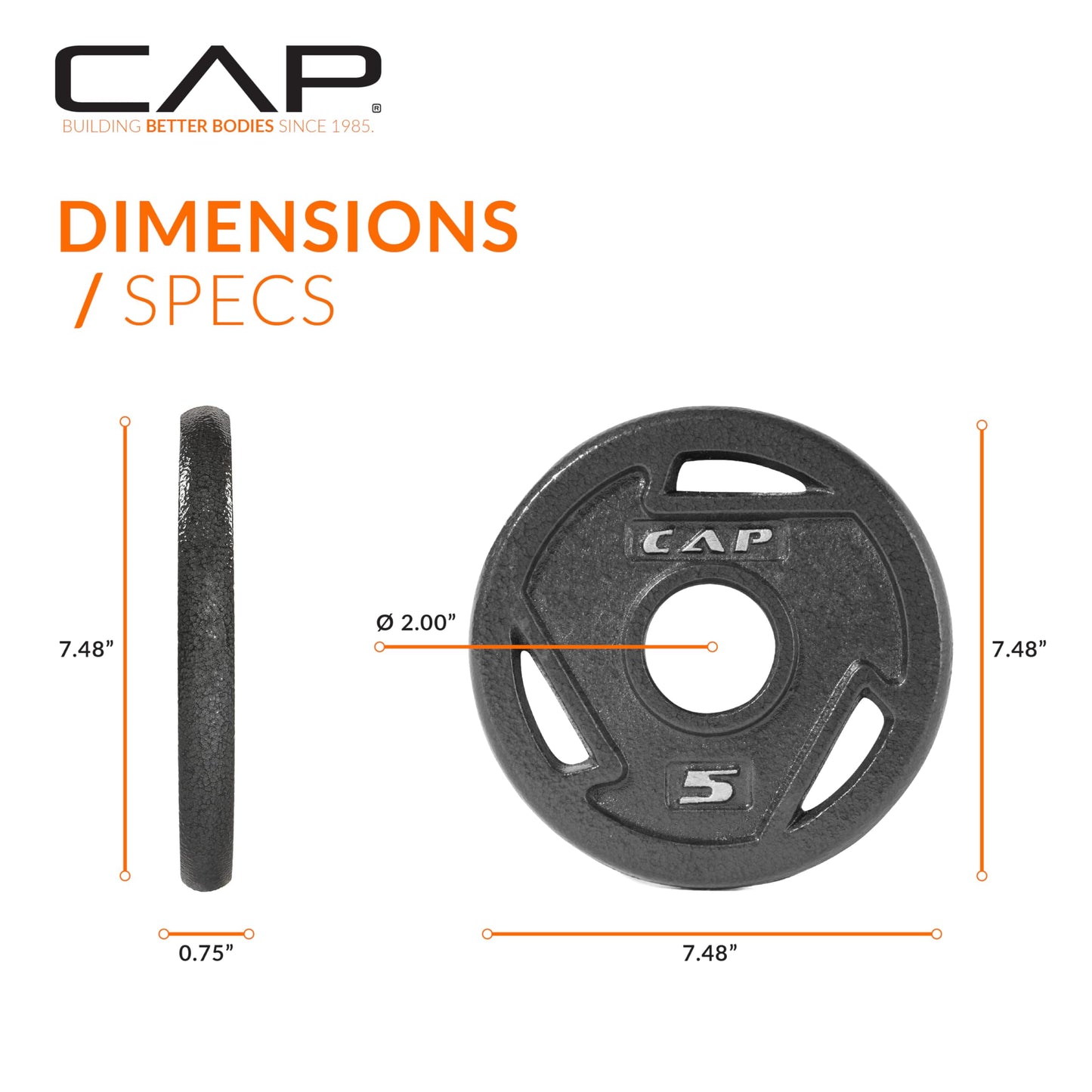 CAP Barbell 2-Inch Olympic Grip Weight Plate | Multiple Options