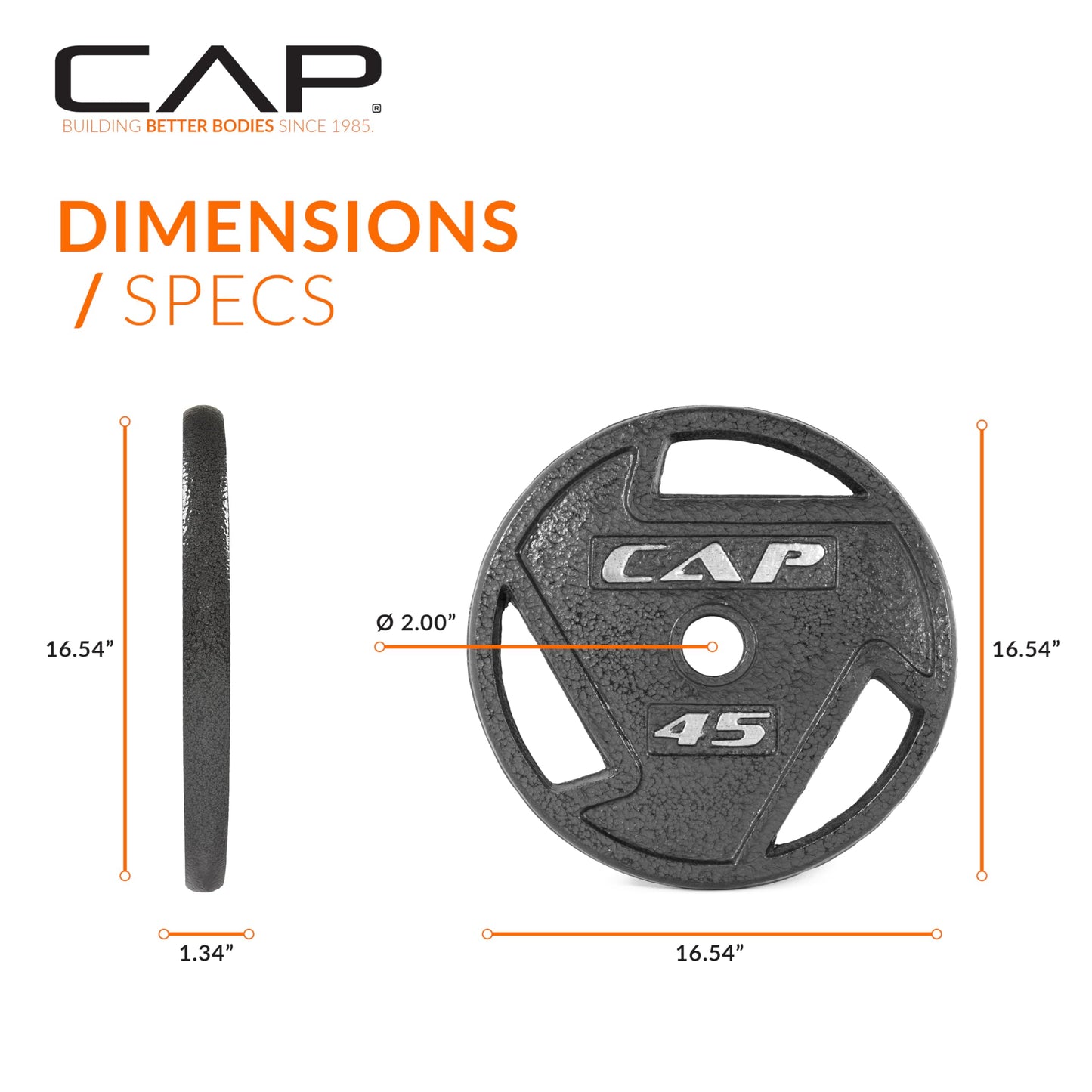 CAP Barbell 2-Inch Olympic Grip Weight Plate | Multiple Options