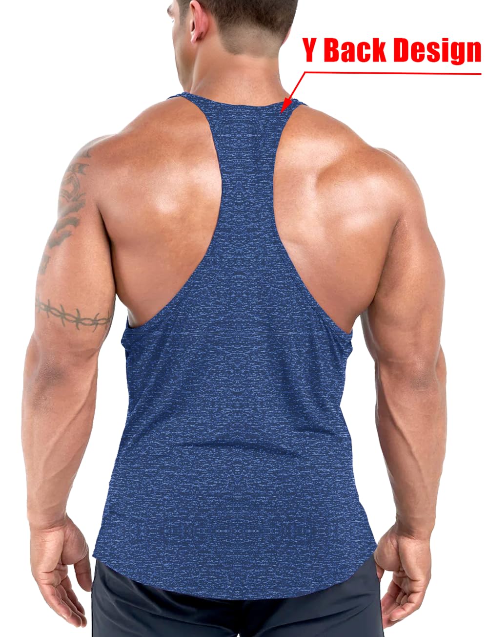 Men's Bodybuilding Stringer Tank Tops Workout Gym Shirt Y-Back Muscle Fitness Athletic Stretch Quick Dry Top