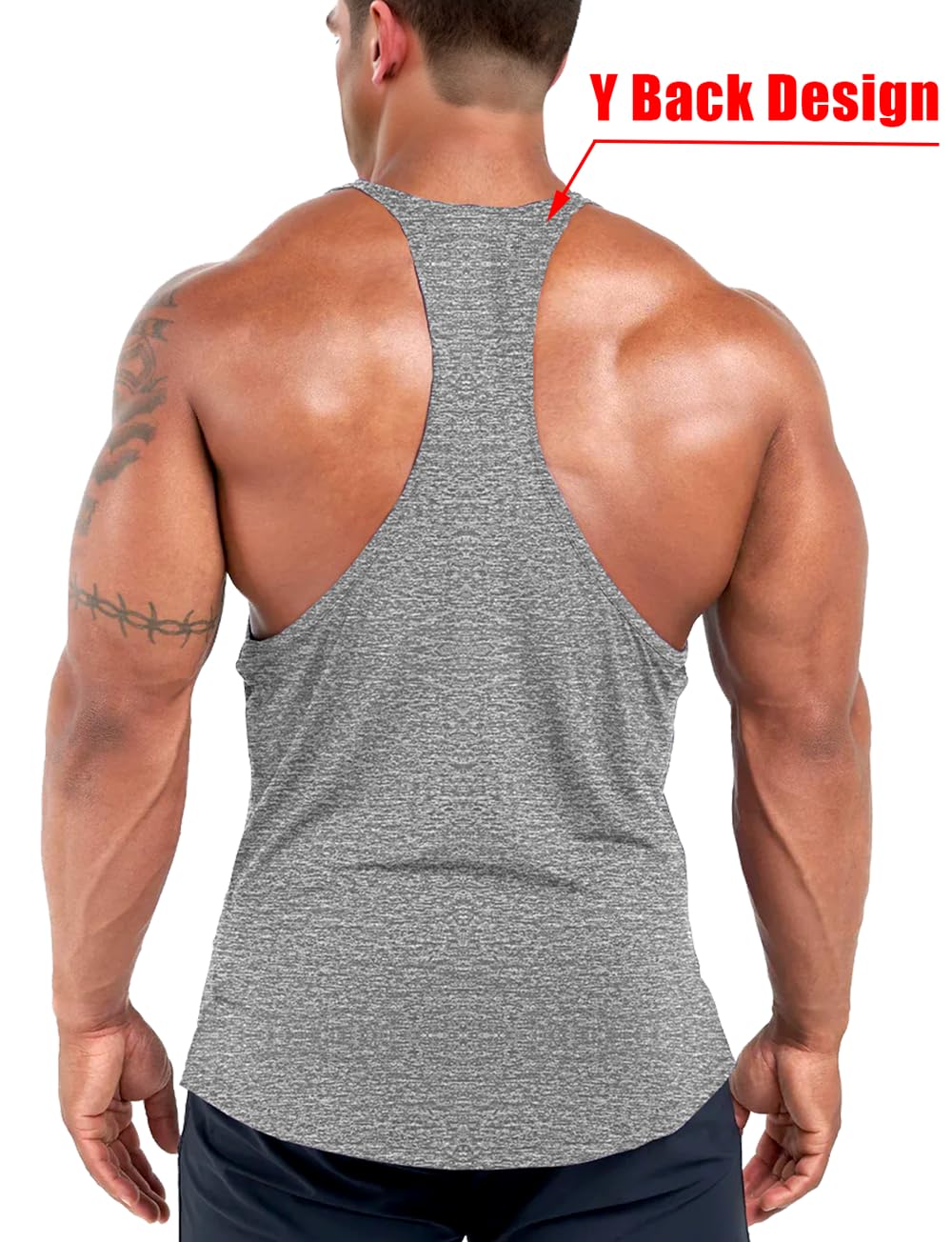 Men's Bodybuilding Stringer Tank Tops Workout Gym Shirt Y-Back Muscle Fitness Athletic Stretch Quick Dry Top