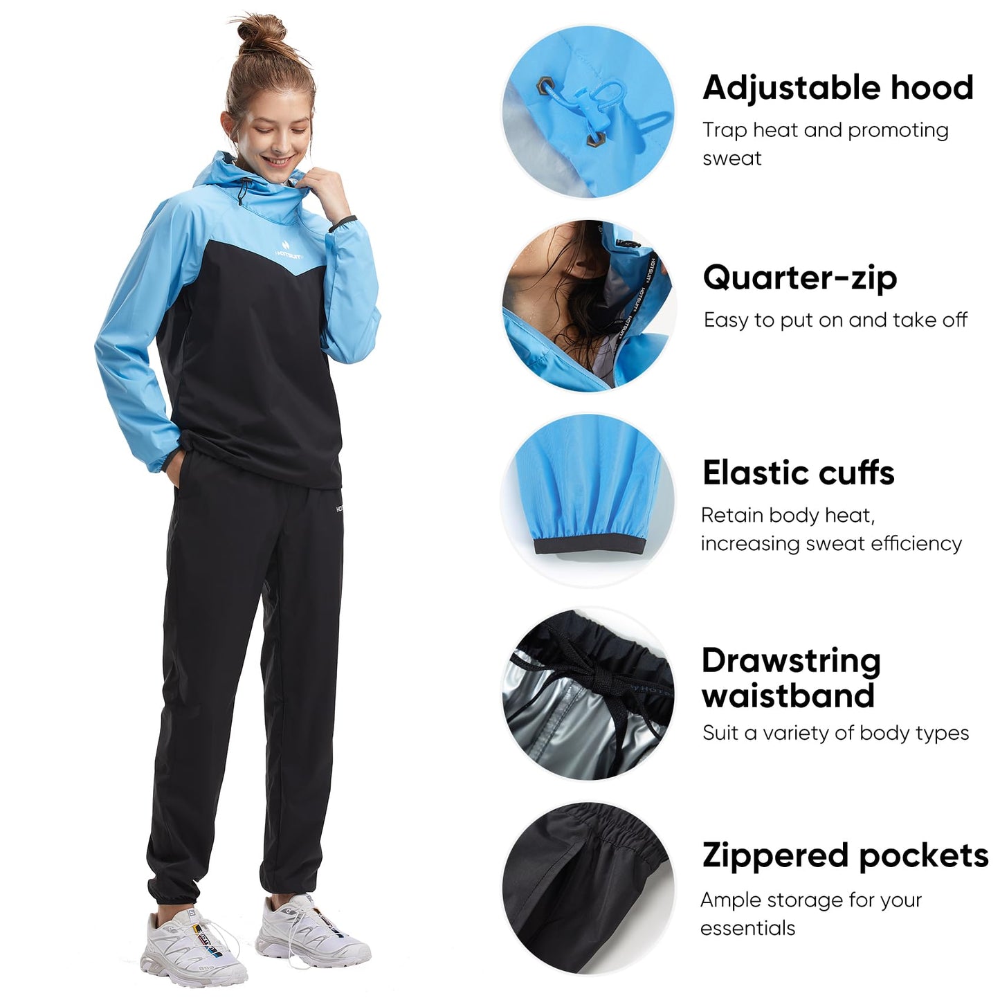 HOTSUIT Sauna Suit Women Weight Loss Boxing Gym Sweat Suits Workout Jacket