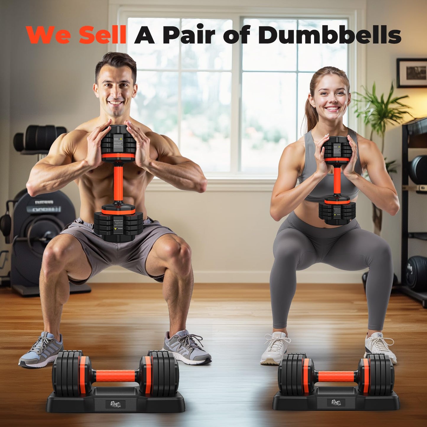 25LB 55LB Adjustable Dumbbells Set, 5LB to 25LB Dumbbells Pair,15LB to 55LB Adjustable Dumbbells of 2, Home Gym Weight Dumbbells Set 50lbs/110lbs, Anti-Slip Handle for Exercise Equipment